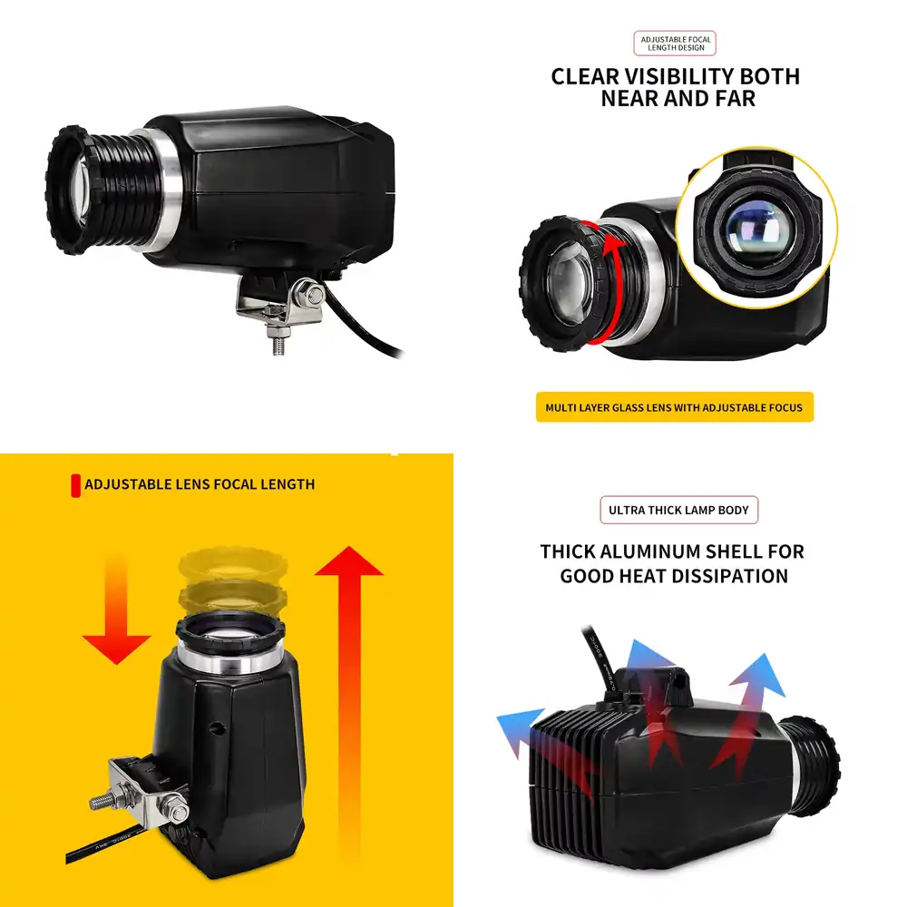 Heavy Equipment Logo - 20W IP67 Waterproof Safety Warning Projector