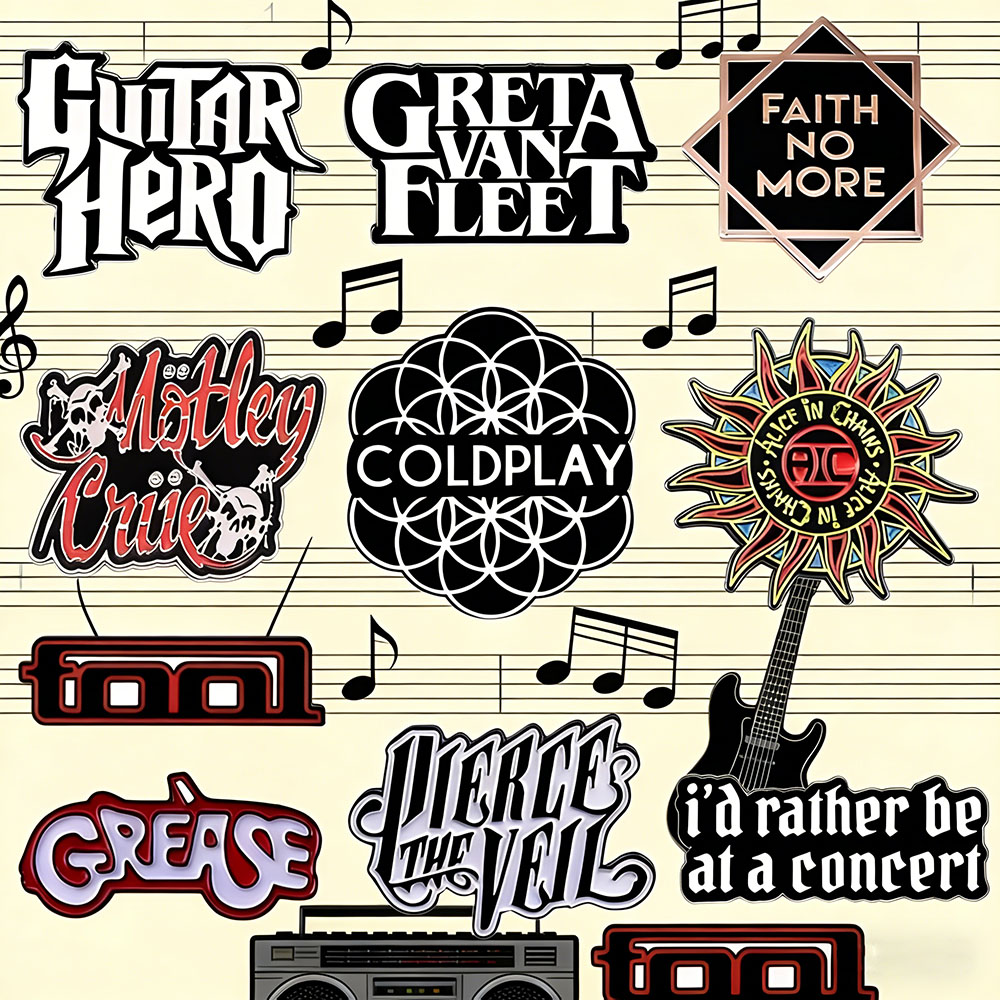 Music Logo Brooch Classic 80s  - đánh giá và giá Heavy Equipment Logo
